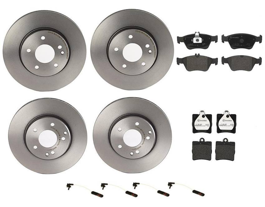 Mercedes Brakes Kit - Pads & Rotors Front and Rear (288mm/278mm) (Low-Met) 004420172041 - Brembo 1640179KIT